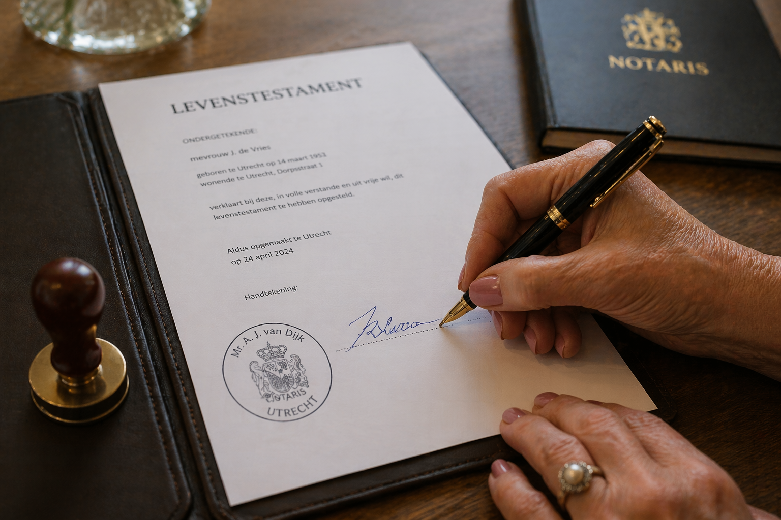 Ondertekening van een akte bij de notaris